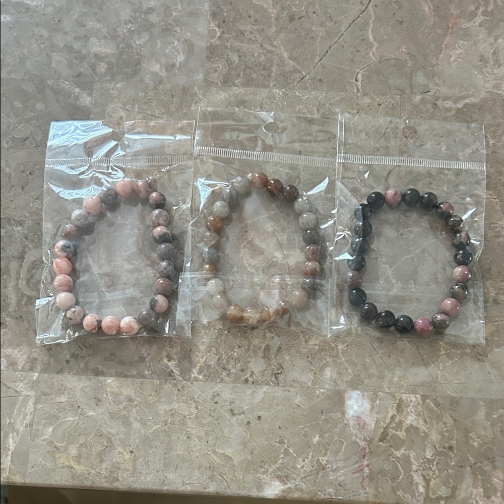 Brand new in packaging Beaded Gemstone Stretch Bracelet - Pink Mix